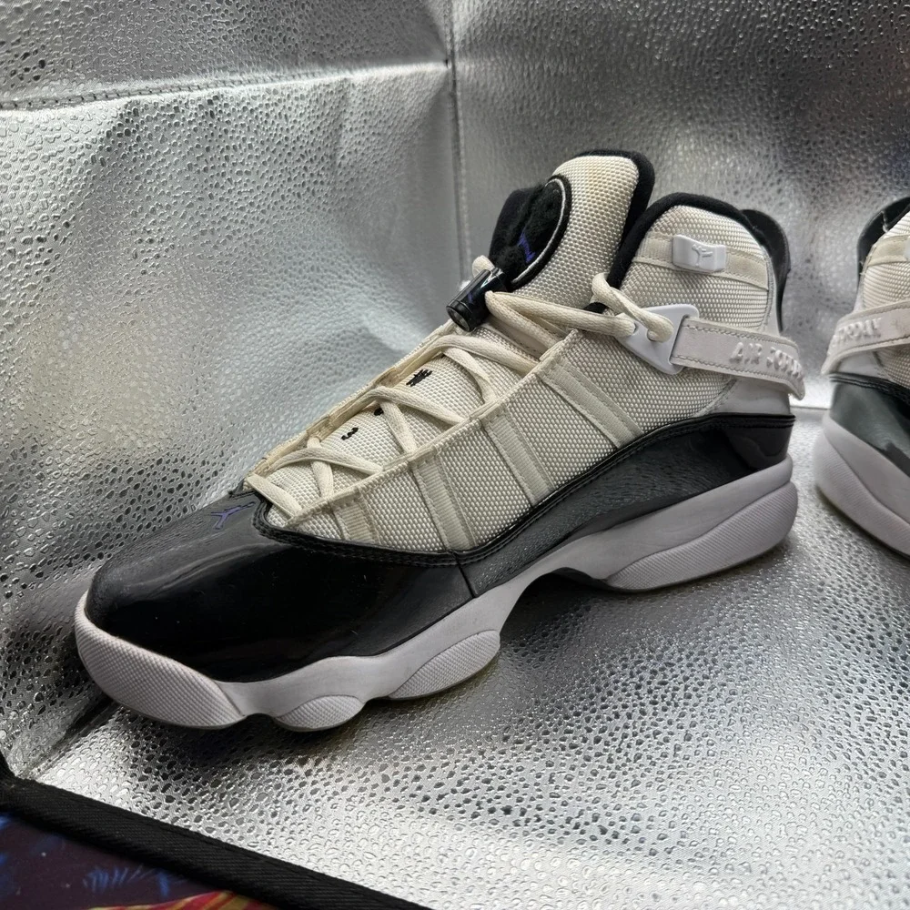 Size 8.5 Nike Air Jordan 6 Rings‎ White Black Dark Concord Mens Shoes 322992-104